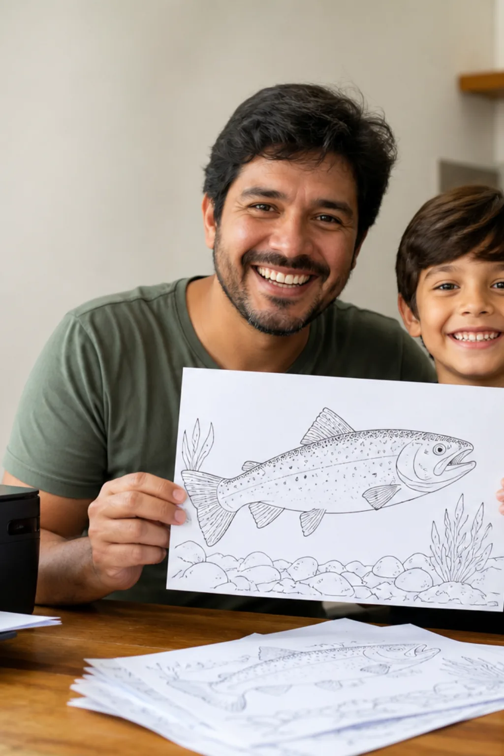desenhos de truta-arco-íris para colorir — exemplo criado na Desenhos pra Colorir