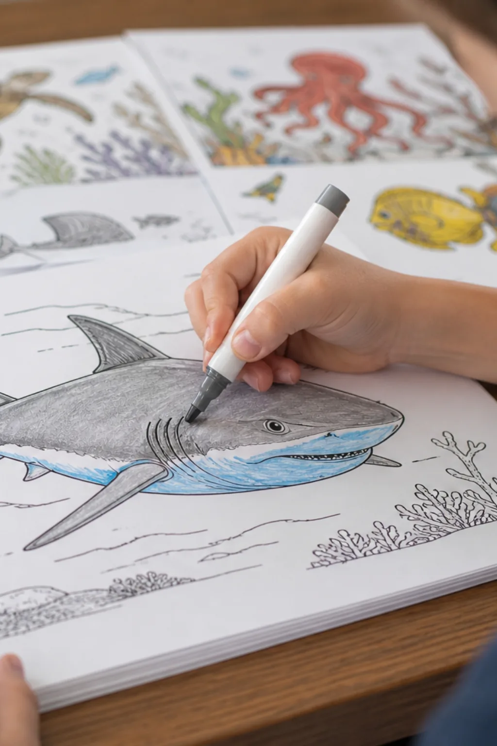 desenhos de tubarão-cabeça-chata para colorir - 2