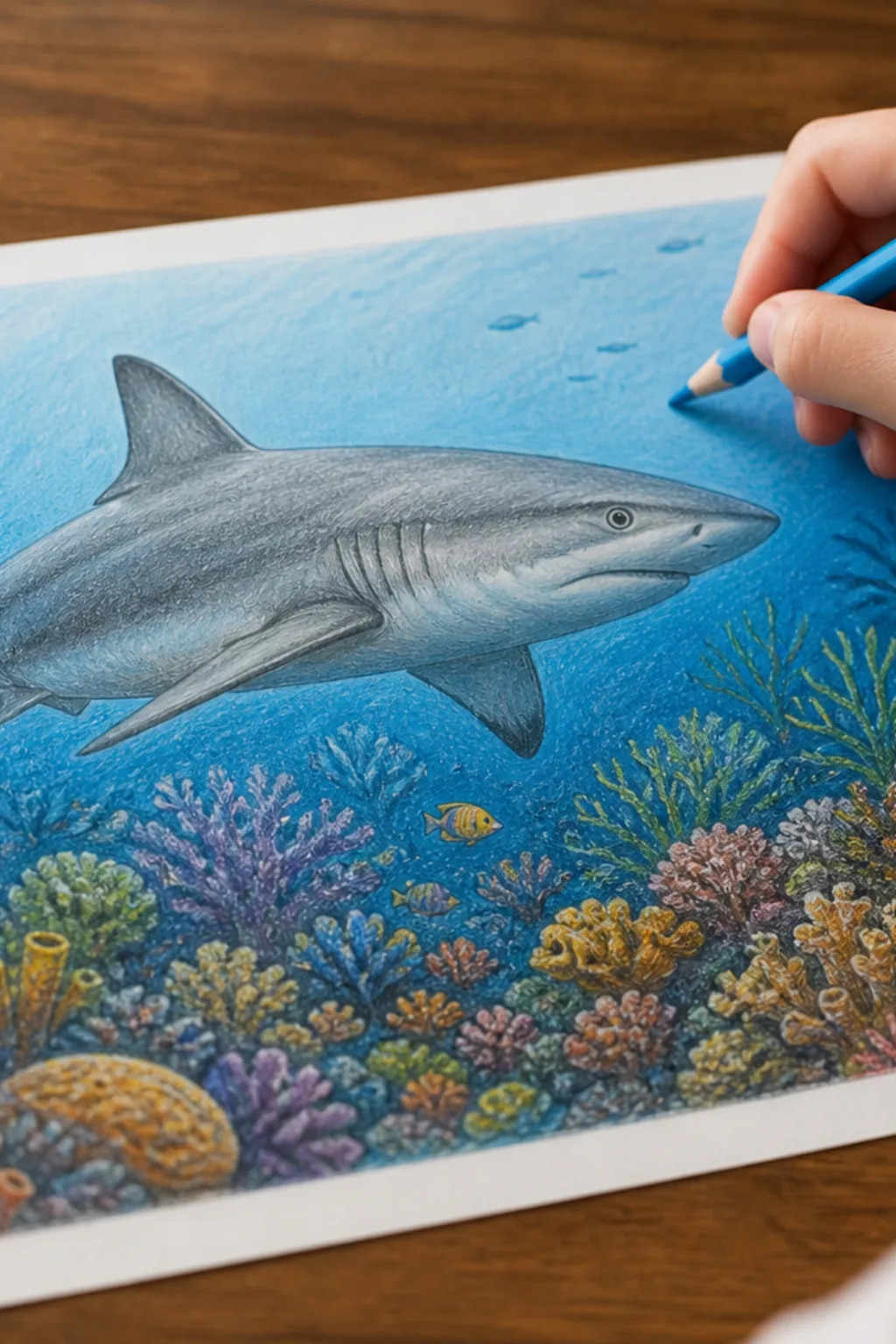 desenhos de tubarão-de-recife para colorir - 2