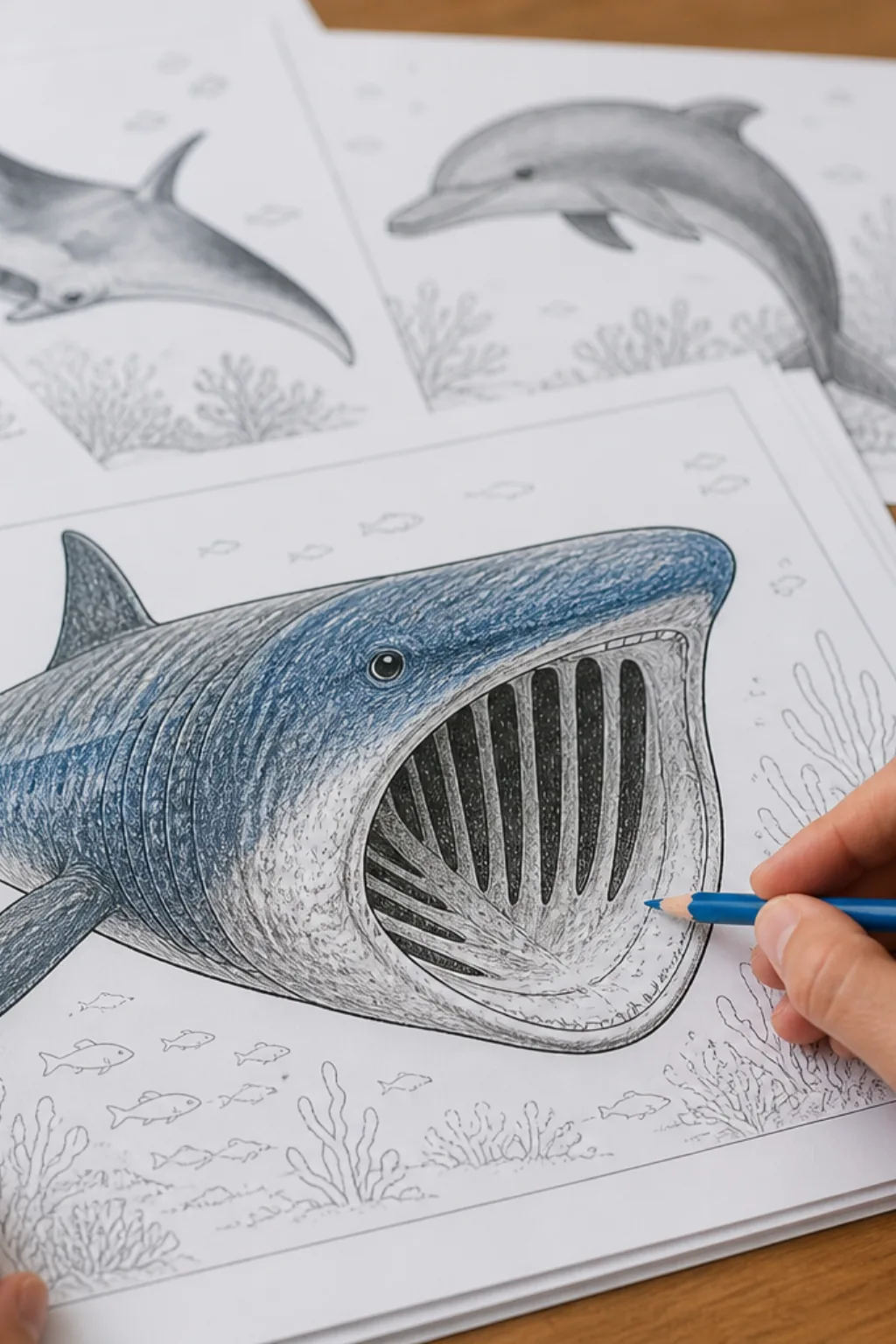 desenhos de tubarão-elefante para colorir - 2