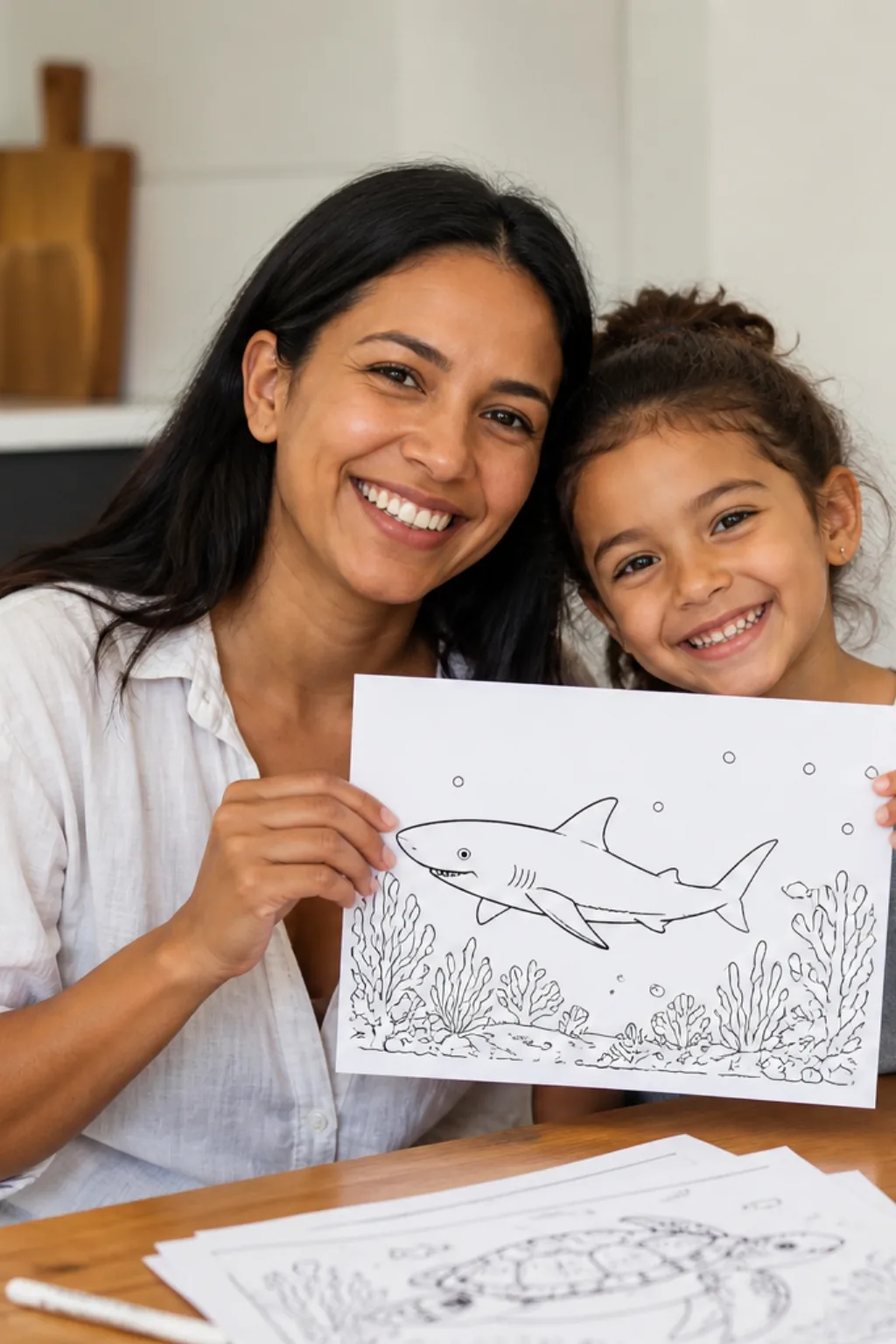 desenhos de tubarão-lixa para colorir — exemplo criado na Desenhos pra Colorir