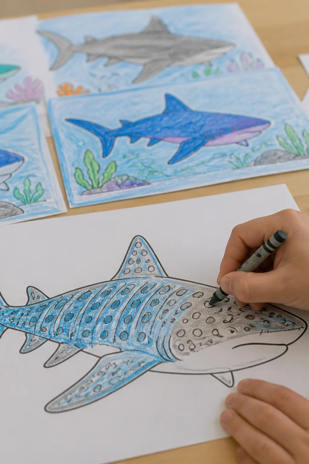 desenhos de tubarão-zebra para colorir - 2