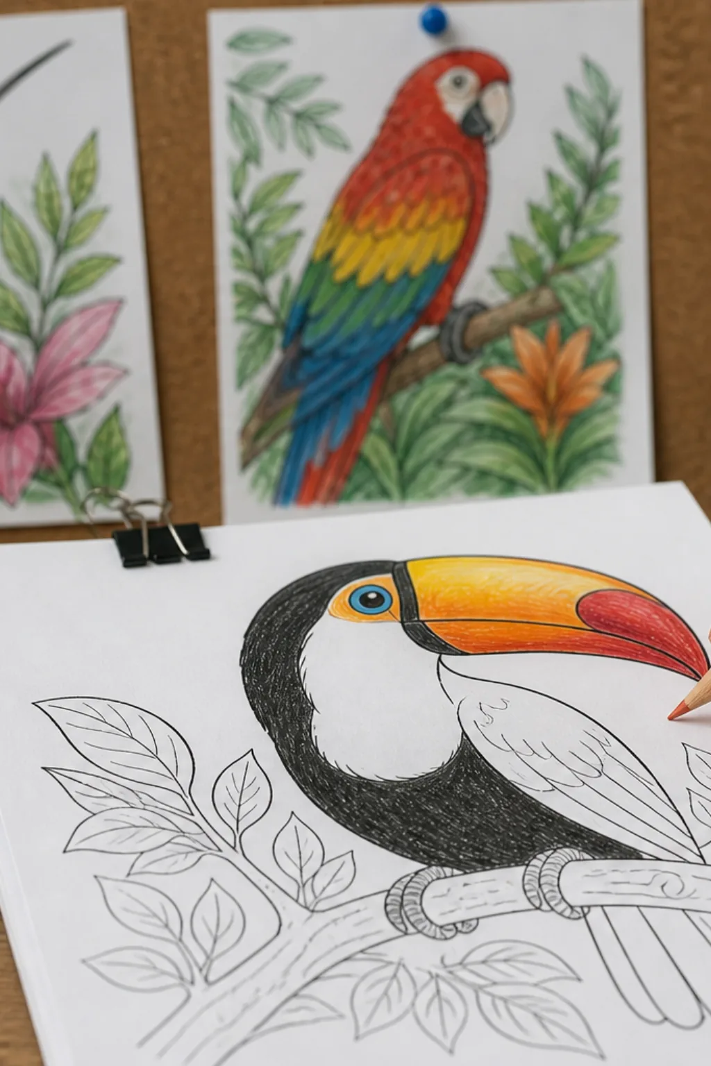 desenhos de tucano para colorir - 2