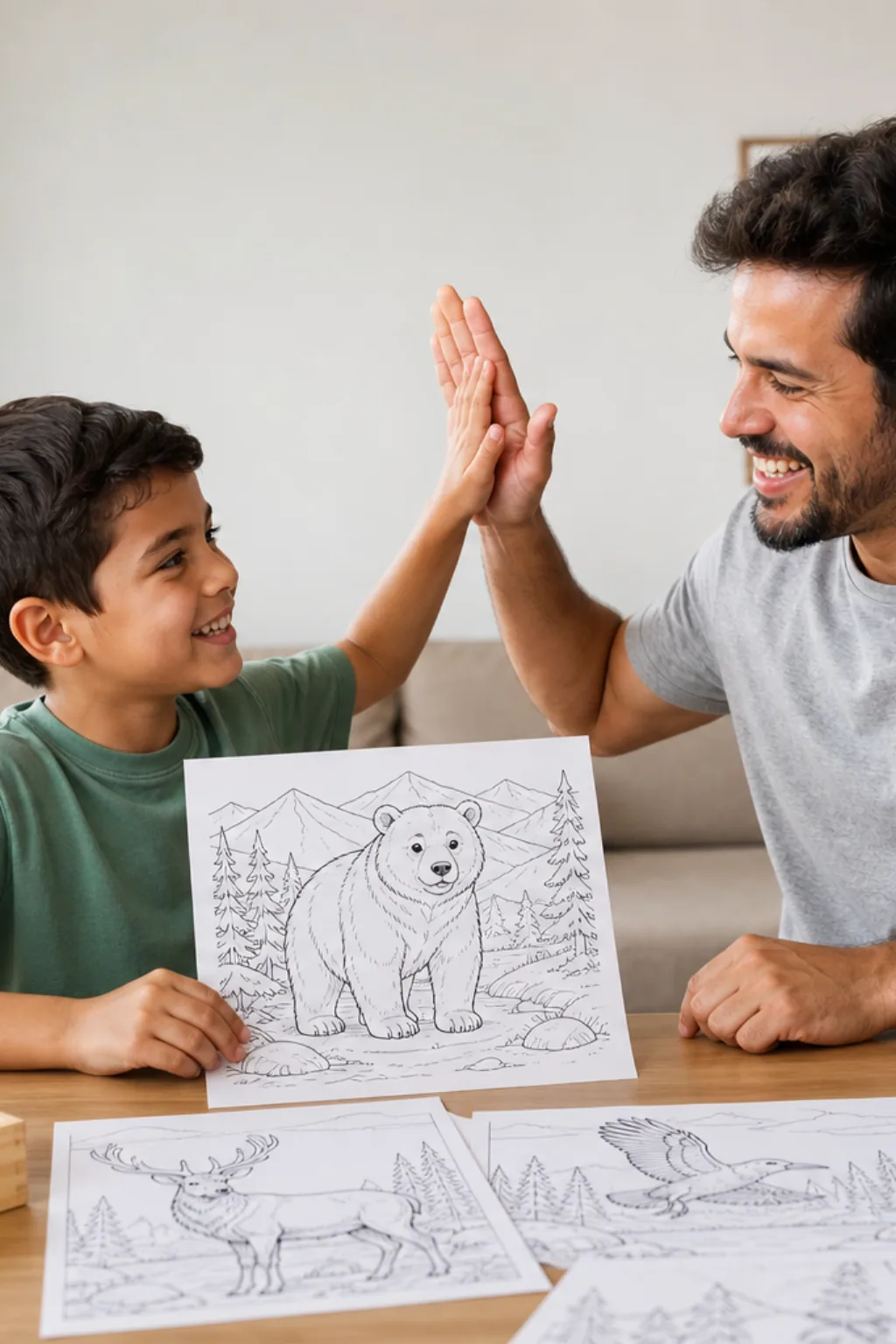 desenho de urso pardo para colorir — exemplo criado na Desenhos pra Colorir