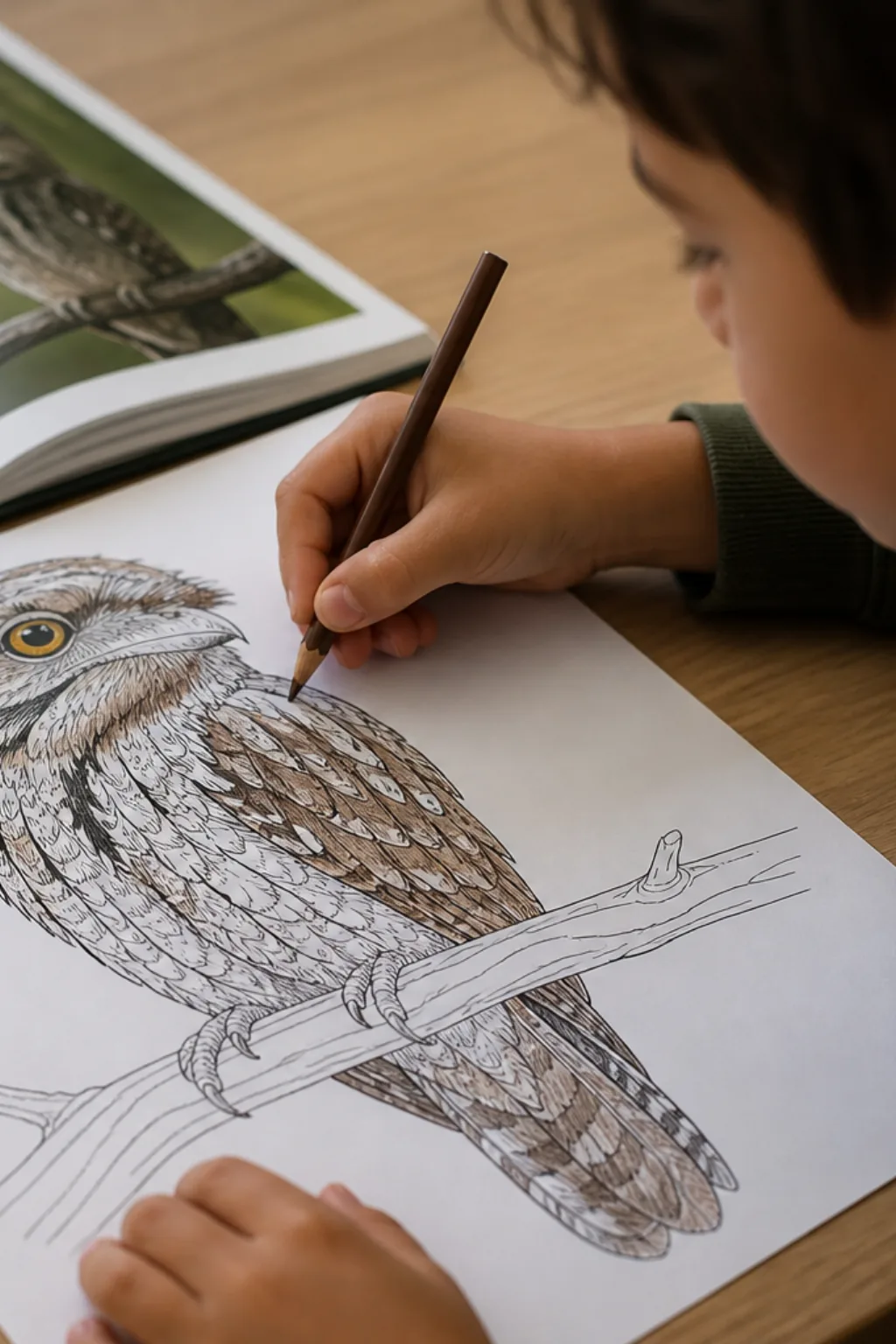 desenhos de urutau para colorir - 2