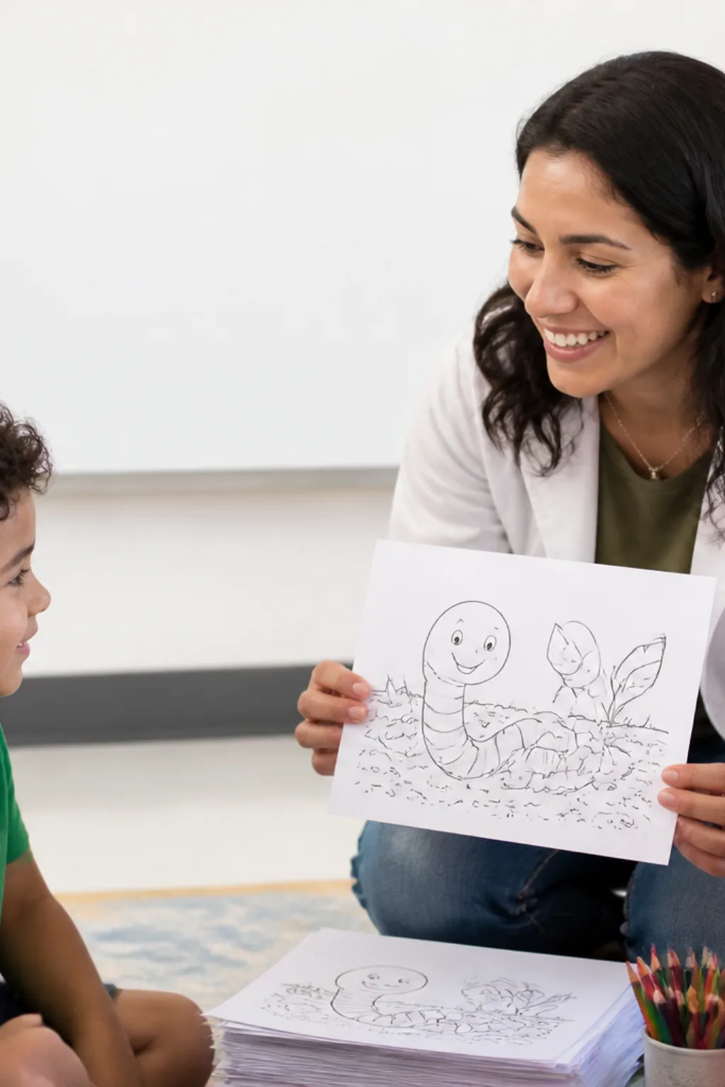 desenhos de vermes para colorir — exemplo criado na Desenhos pra Colorir