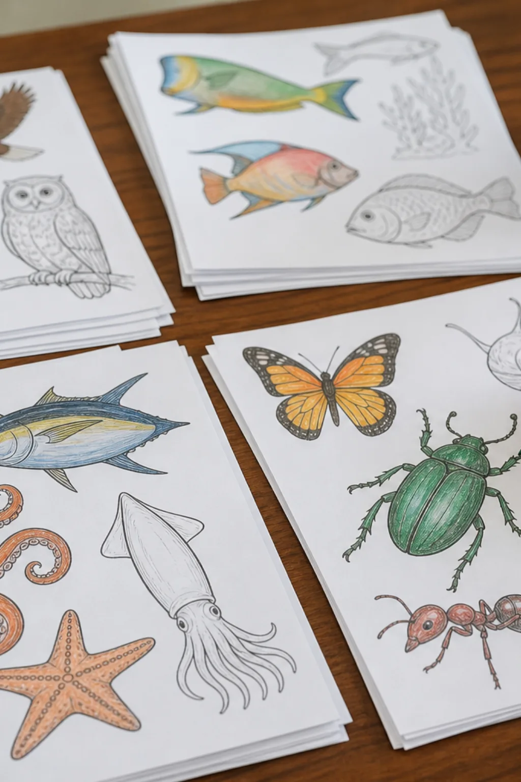 desenhos de animais vertebrados e invertebrados para colorir - 2