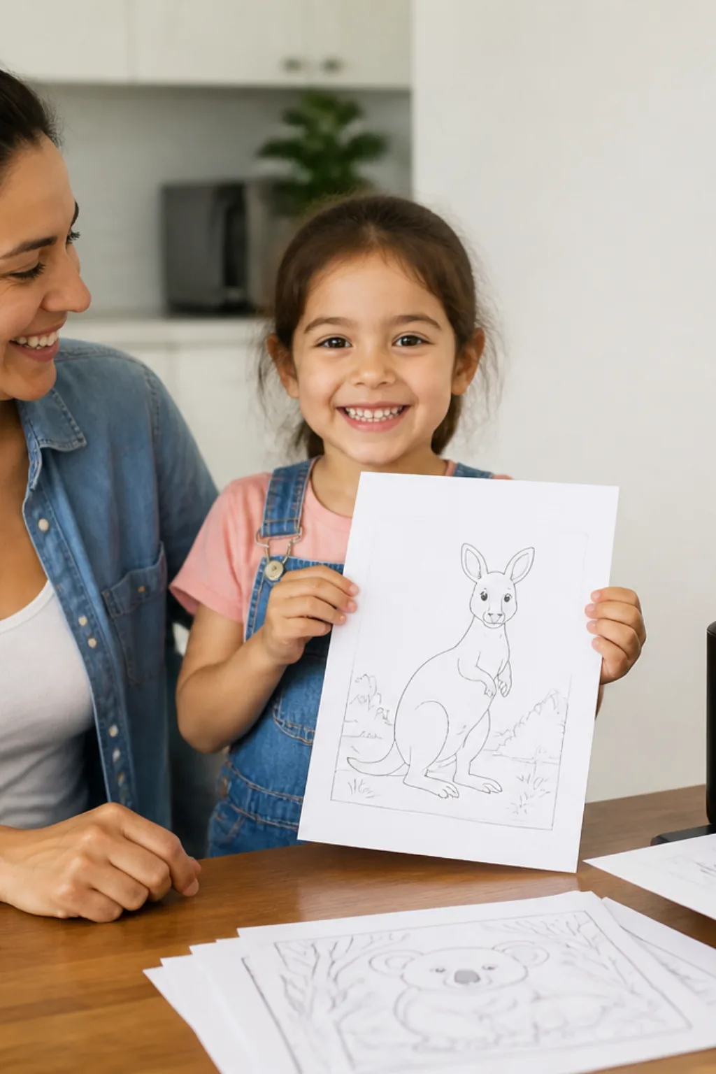 desenhos de wallaby para colorir — exemplo criado na Desenhos pra Colorir