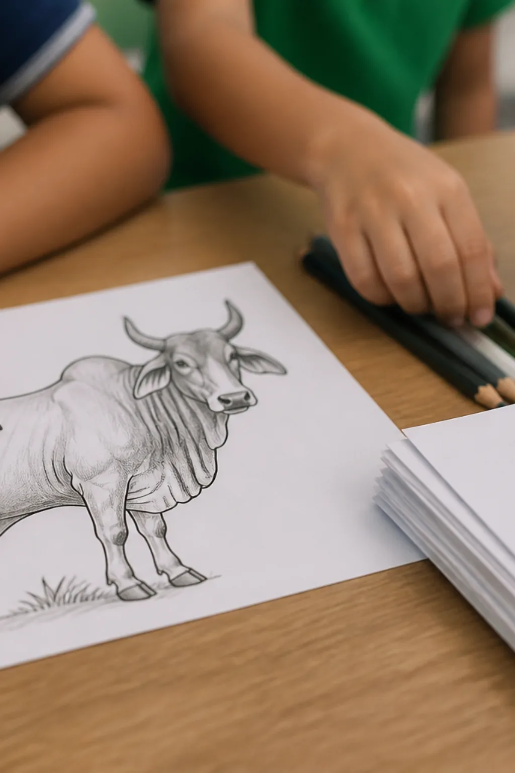 desenho de zebu para colorir - 2