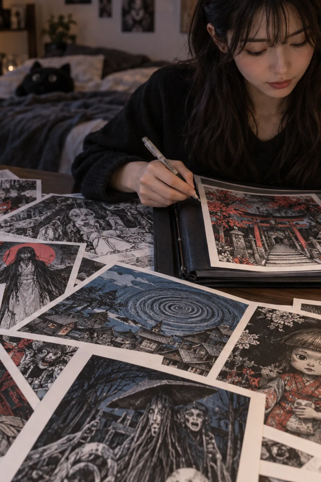 Desenhos de Animes de Terror para Colorir - Depois