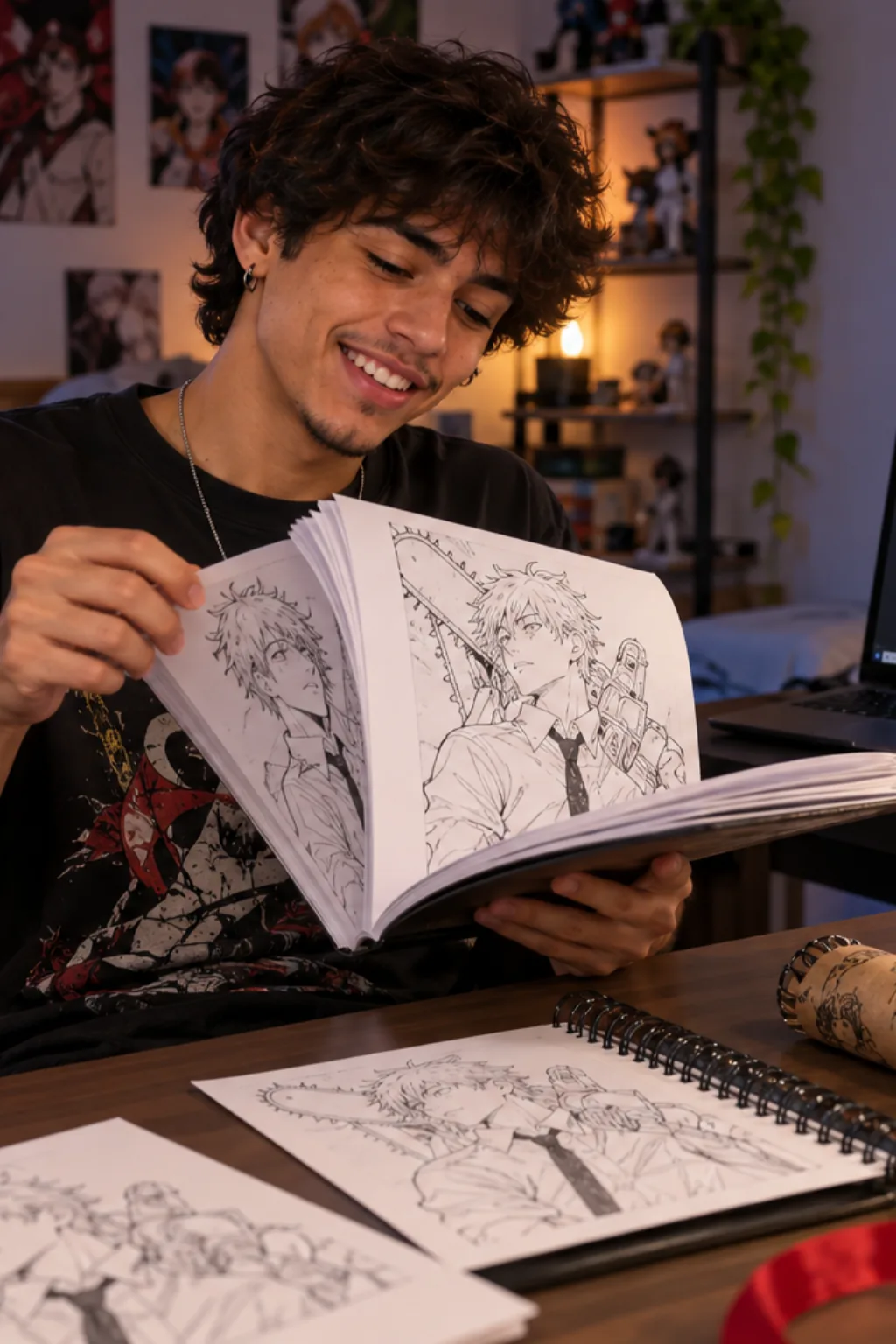 desenhos do denji para colorir — exemplo criado na Desenhos pra Colorir