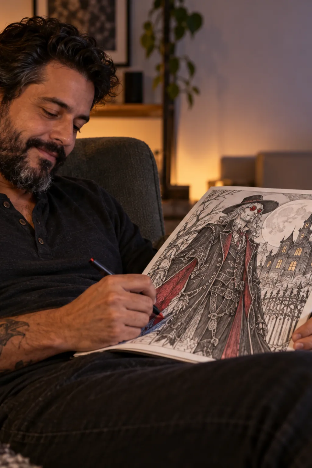 desenhos de hellsing para colorir — exemplo criado na Desenhos pra Colorir