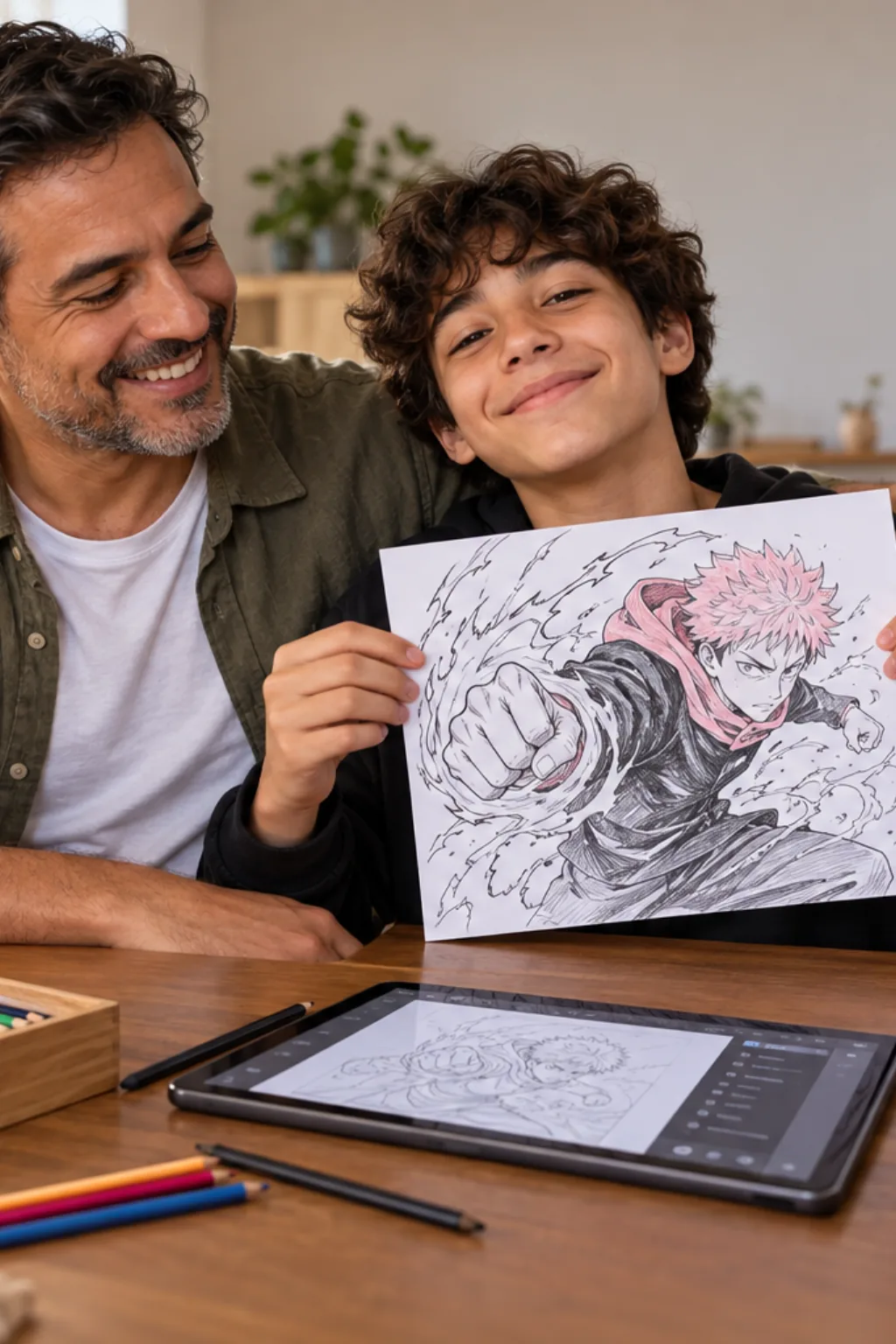 desenho do itadori para colorir — exemplo criado na Desenhos pra Colorir