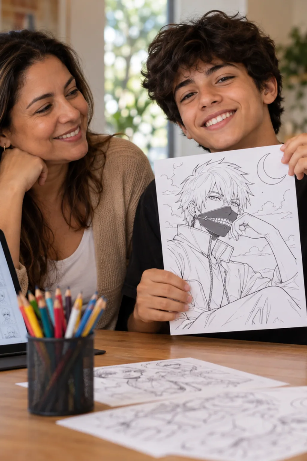 desenhos do kaneki para colorir — exemplo criado na Desenhos pra Colorir