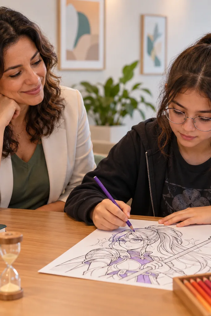 desenhos da maki zenin para colorir — exemplo criado na Desenhos pra Colorir