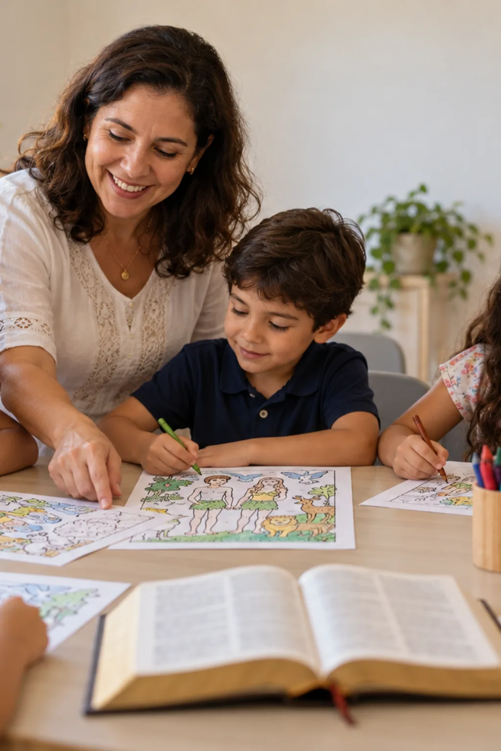 desenhos de Adão e Eva para colorir — exemplo criado na Desenhos pra Colorir