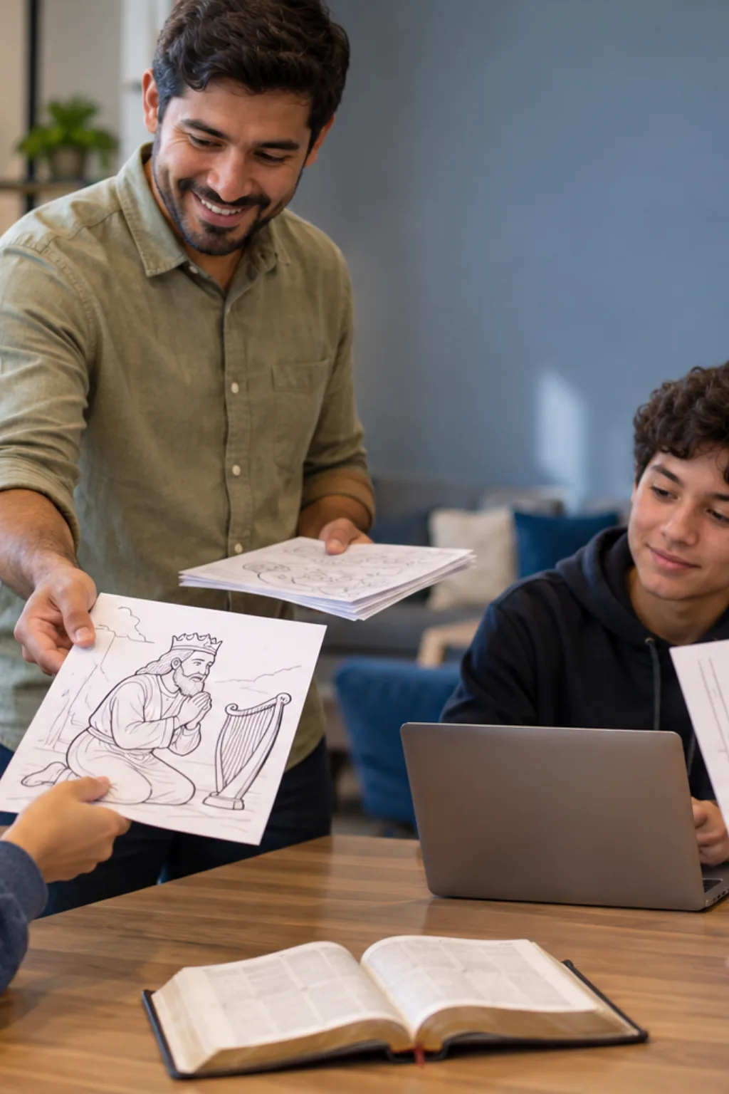 desenhos de Davi e Bate-Seba para colorir — exemplo criado na Desenhos pra Colorir