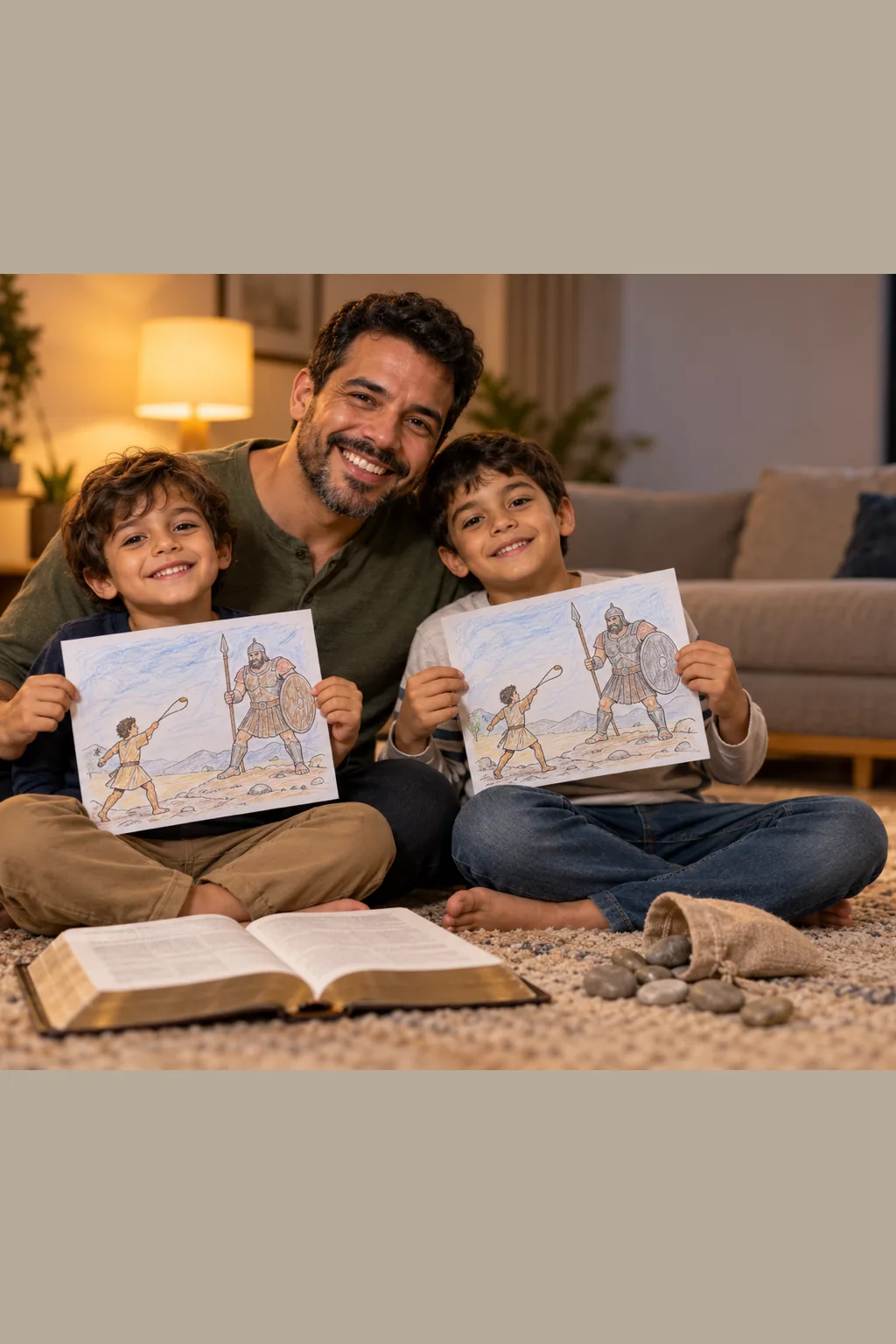 desenhos de Davi e Golias para colorir — exemplo criado na Desenhos pra Colorir