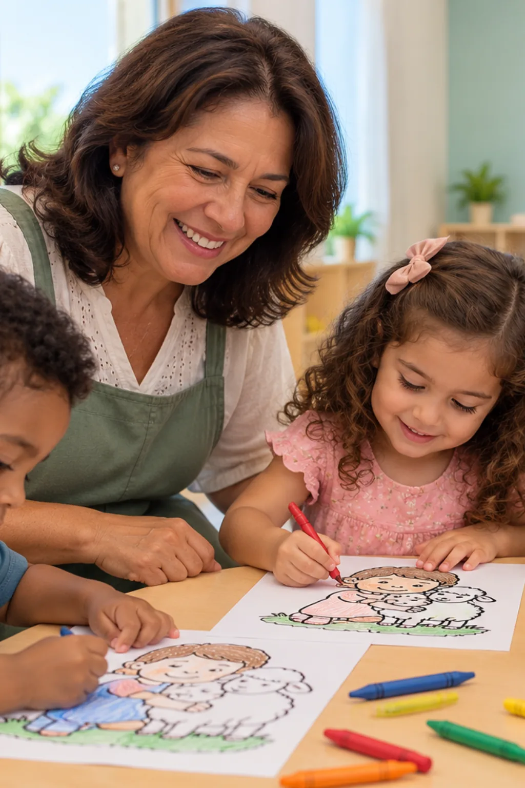 desenhos de Davi como pastor de ovelhas para colorir — exemplo criado na Desenhos pra Colorir