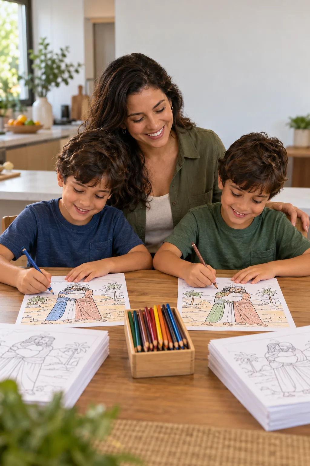 desenhos de Esaú e Jacó para colorir — exemplo criado na Desenhos pra Colorir