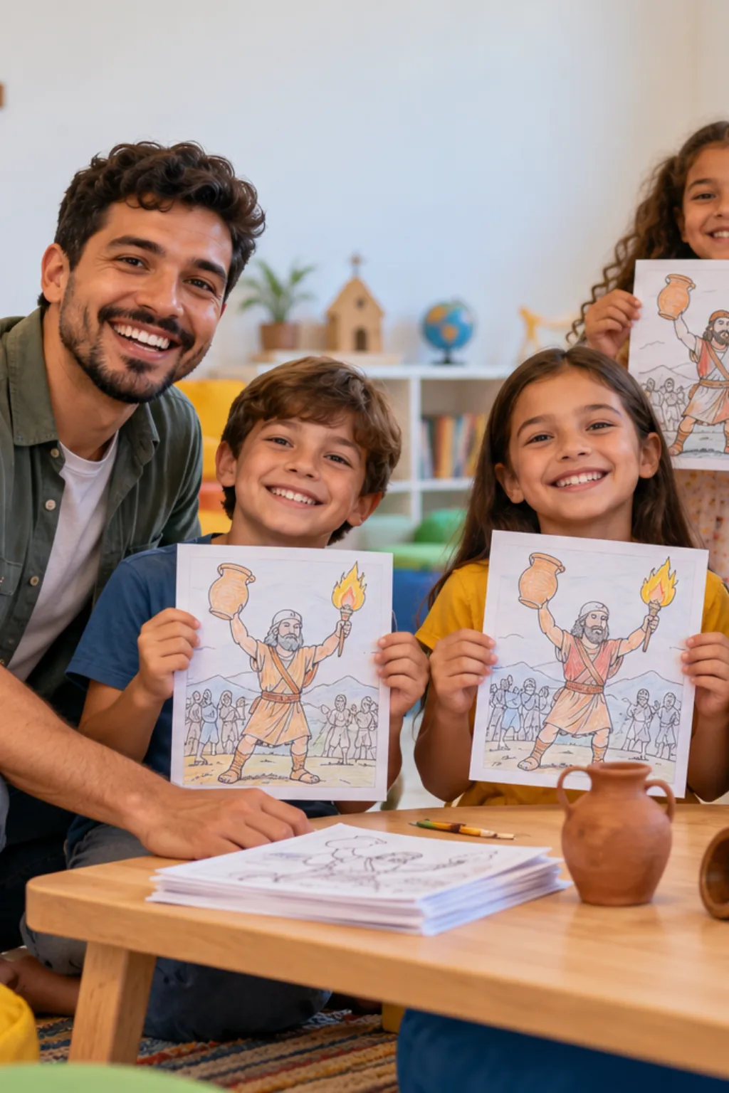 desenho de gideão para colorir — exemplo criado na Desenhos pra Colorir