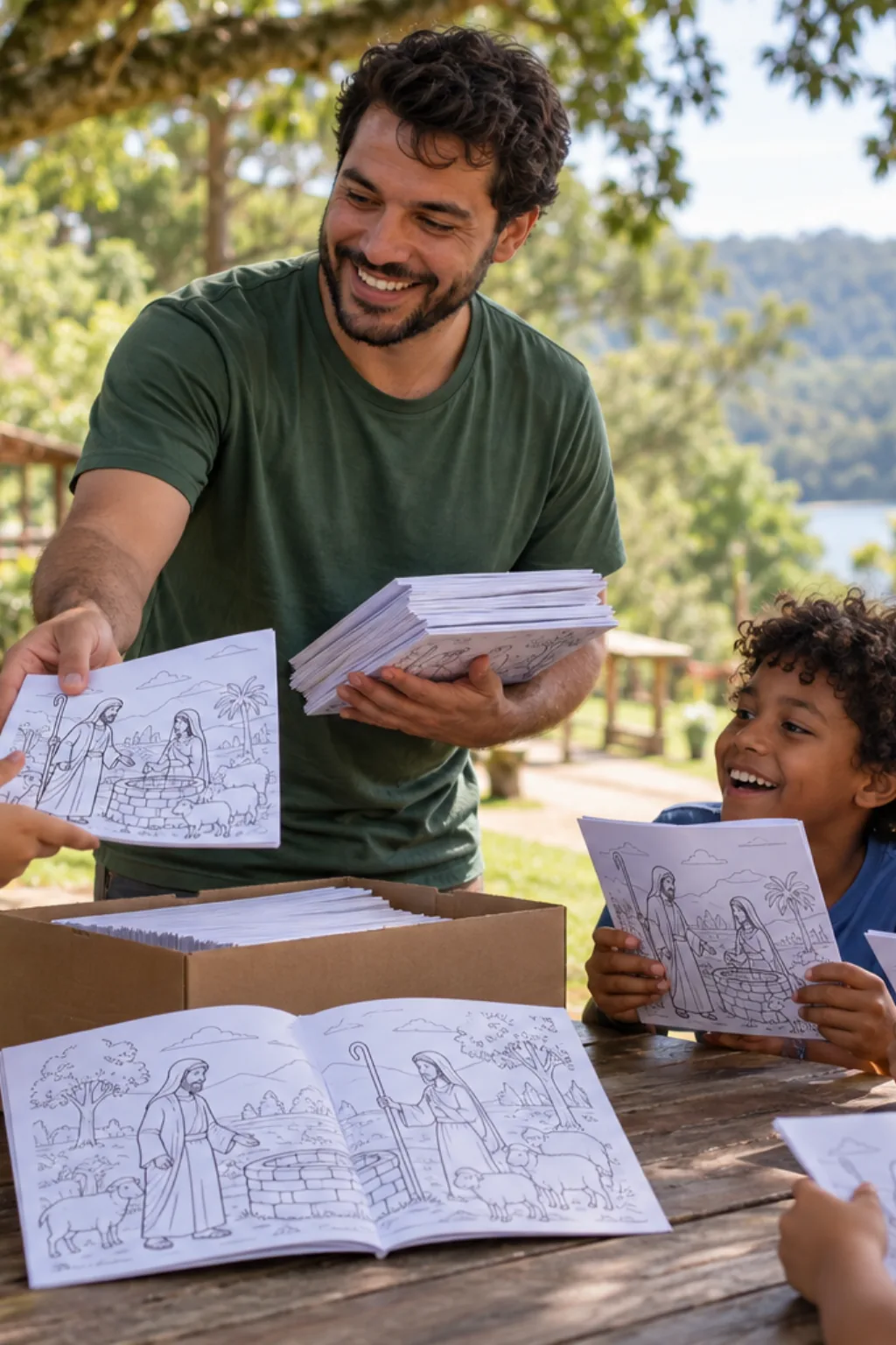 desenhos de Jacó e Raquel para colorir — exemplo criado na Desenhos pra Colorir