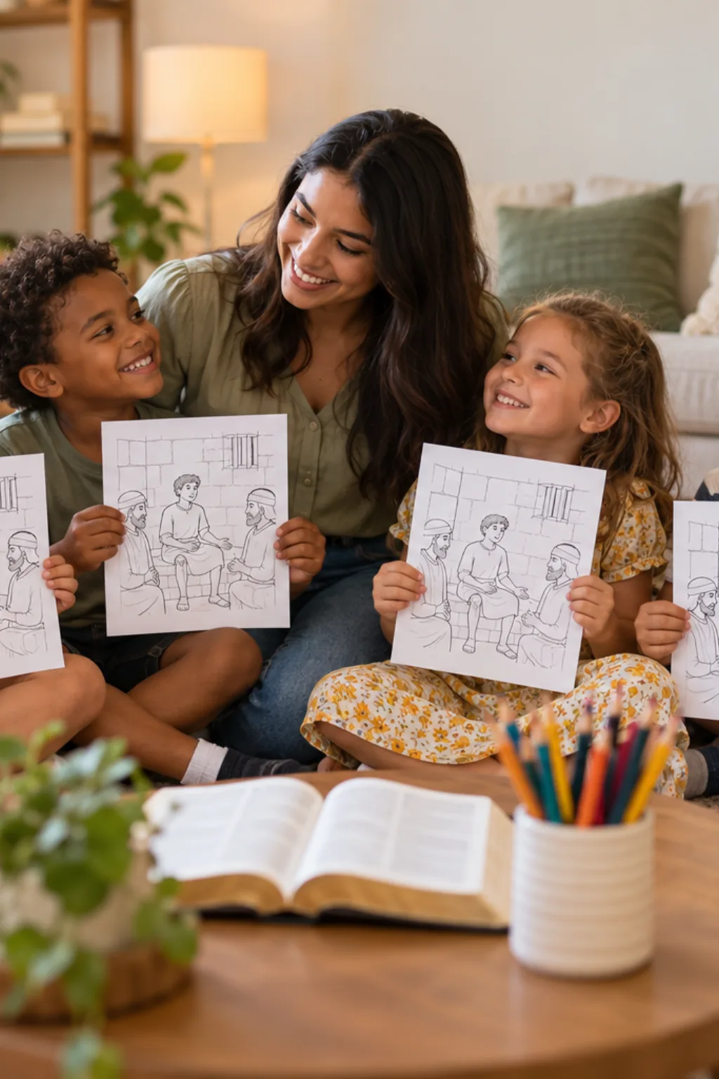 desenhos de José do Egito na prisão para colorir — exemplo criado na Desenhos pra Colorir