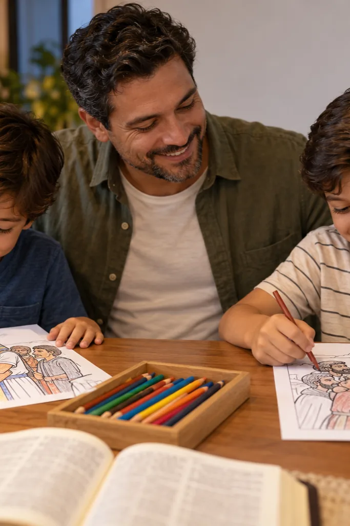 desenhos de José e seus irmãos para colorir — exemplo criado na Desenhos pra Colorir