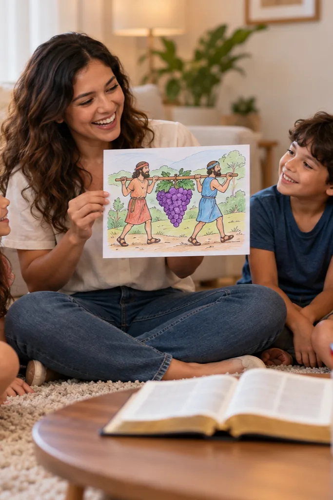 desenhos de Josué e Calebe para colorir — exemplo criado na Desenhos pra Colorir