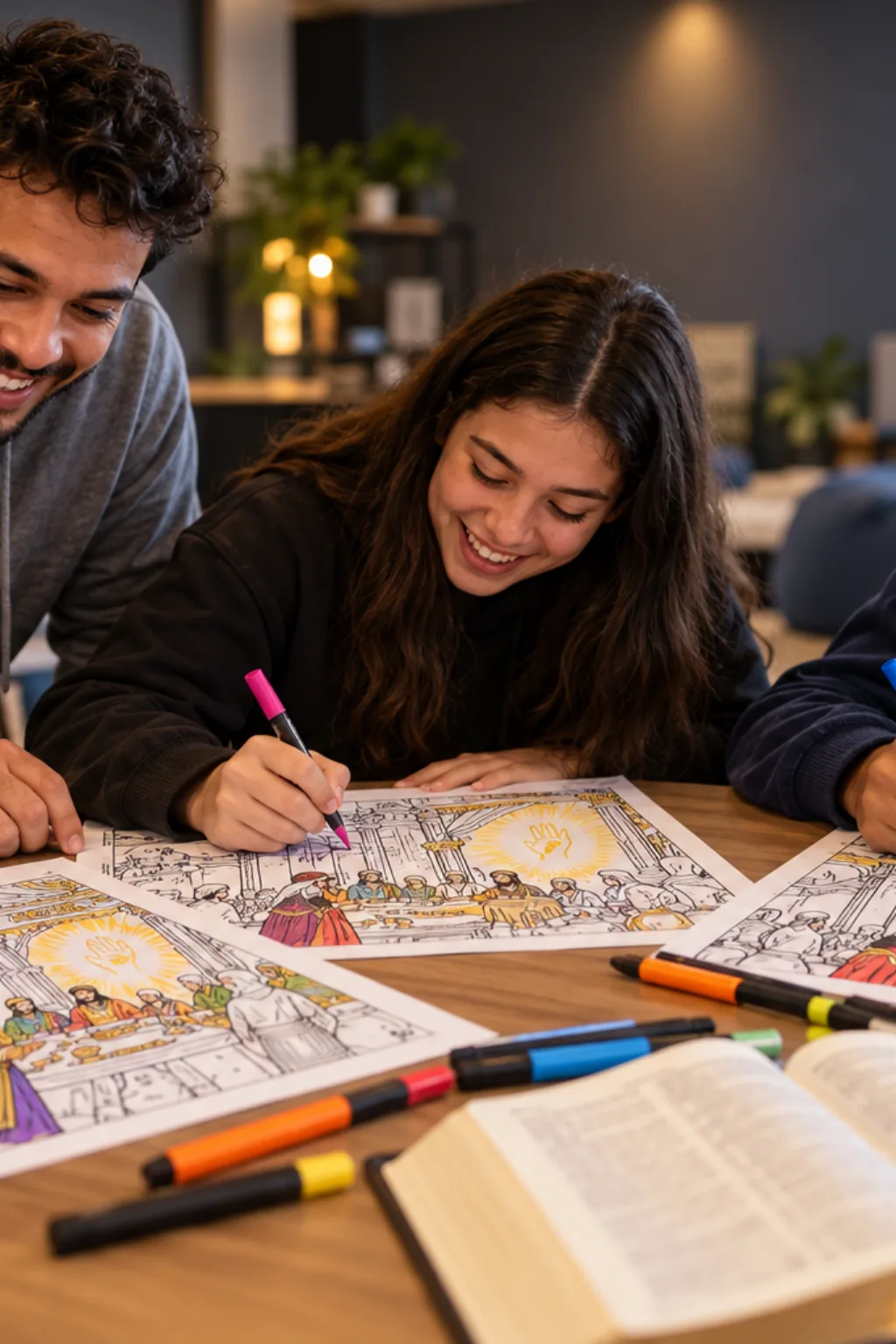 desenhos da Mão Escrevendo na Parede para colorir — exemplo criado na Desenhos pra Colorir