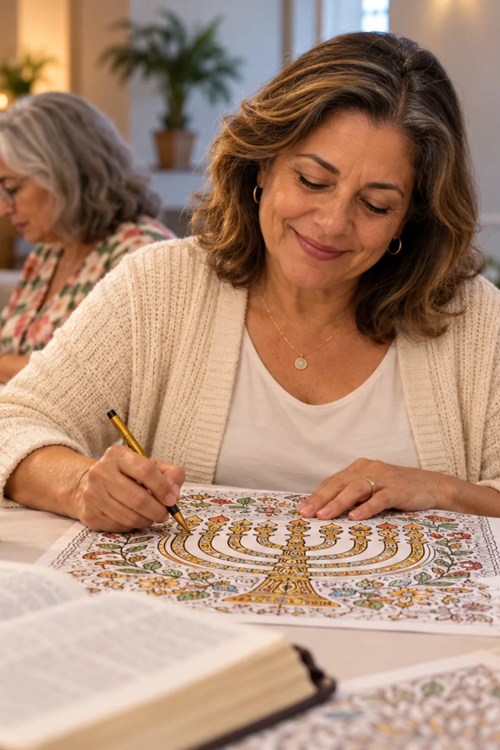 desenhos da Menorá para colorir — exemplo criado na Desenhos pra Colorir