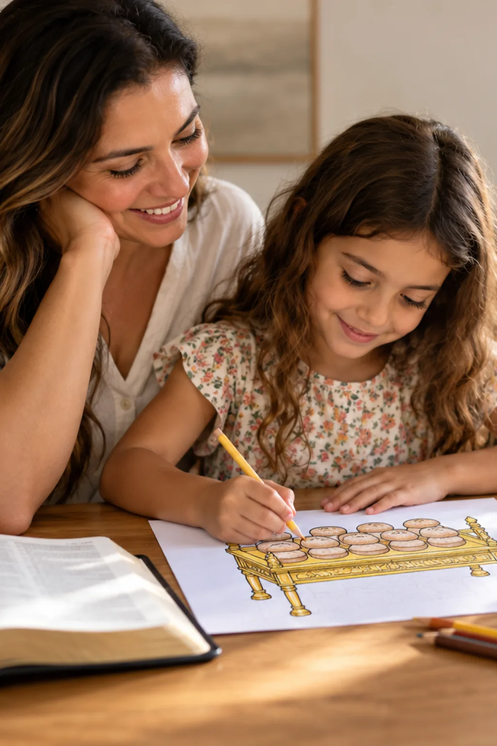 desenhos da Mesa dos Pães da Proposição para colorir — exemplo criado na Desenhos pra Colorir