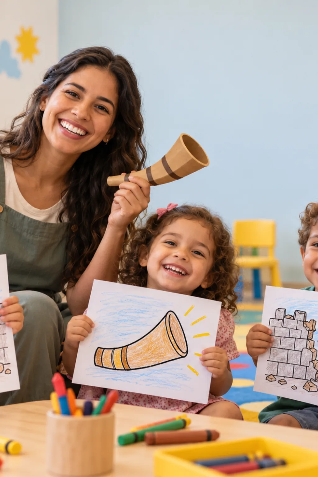 desenhos das muralhas de jericó para colorir — exemplo criado na Desenhos pra Colorir