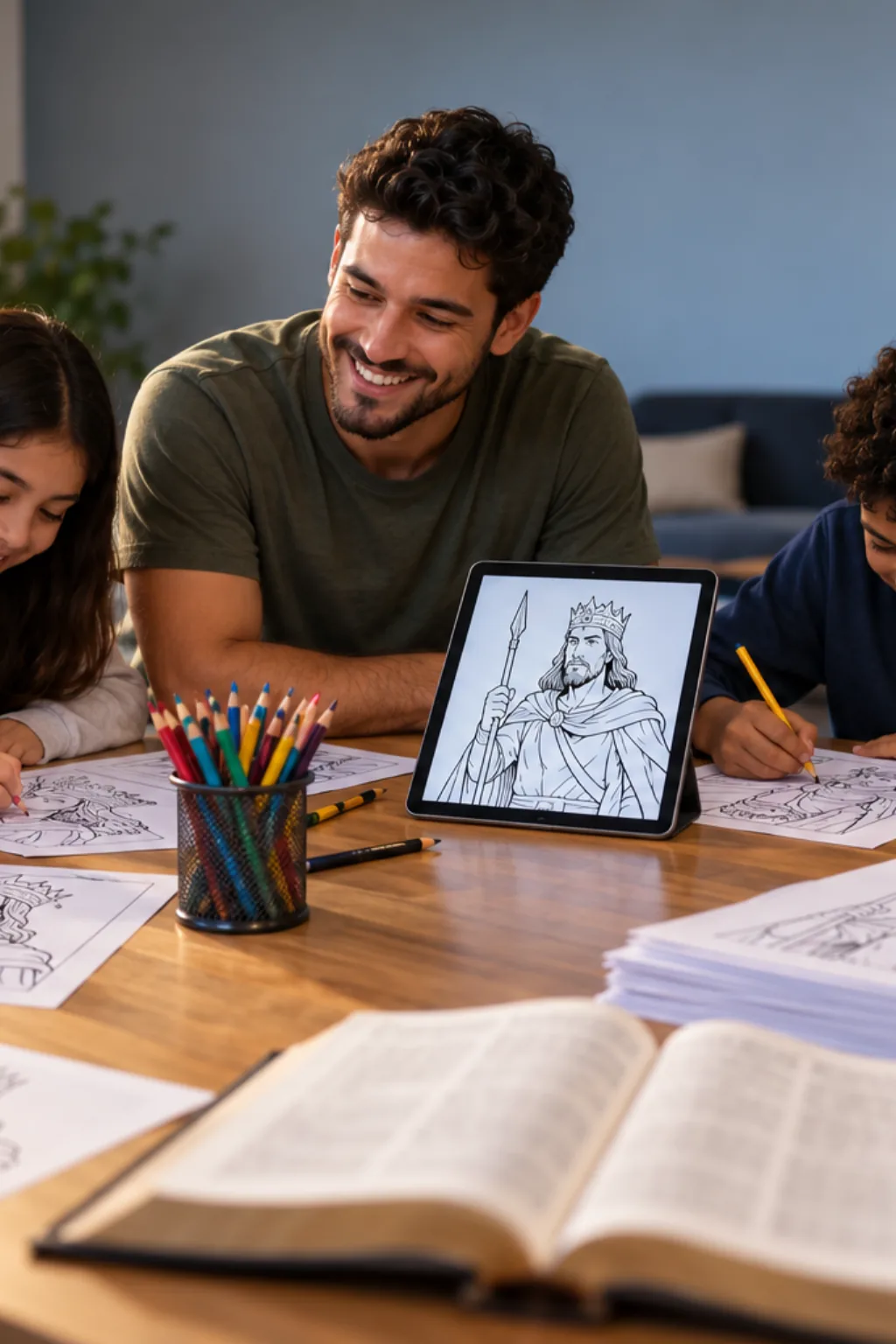 desenhos do Rei Saul para colorir — exemplo criado na Desenhos pra Colorir