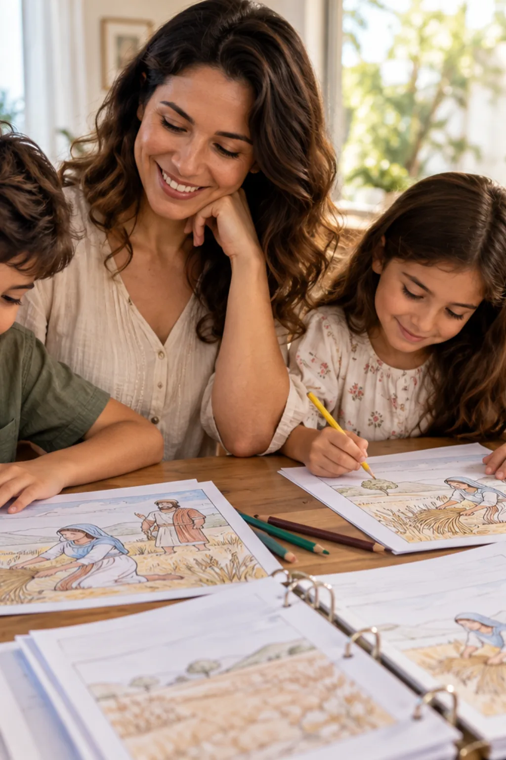 desenhos de Rute e Boaz para colorir — exemplo criado na Desenhos pra Colorir