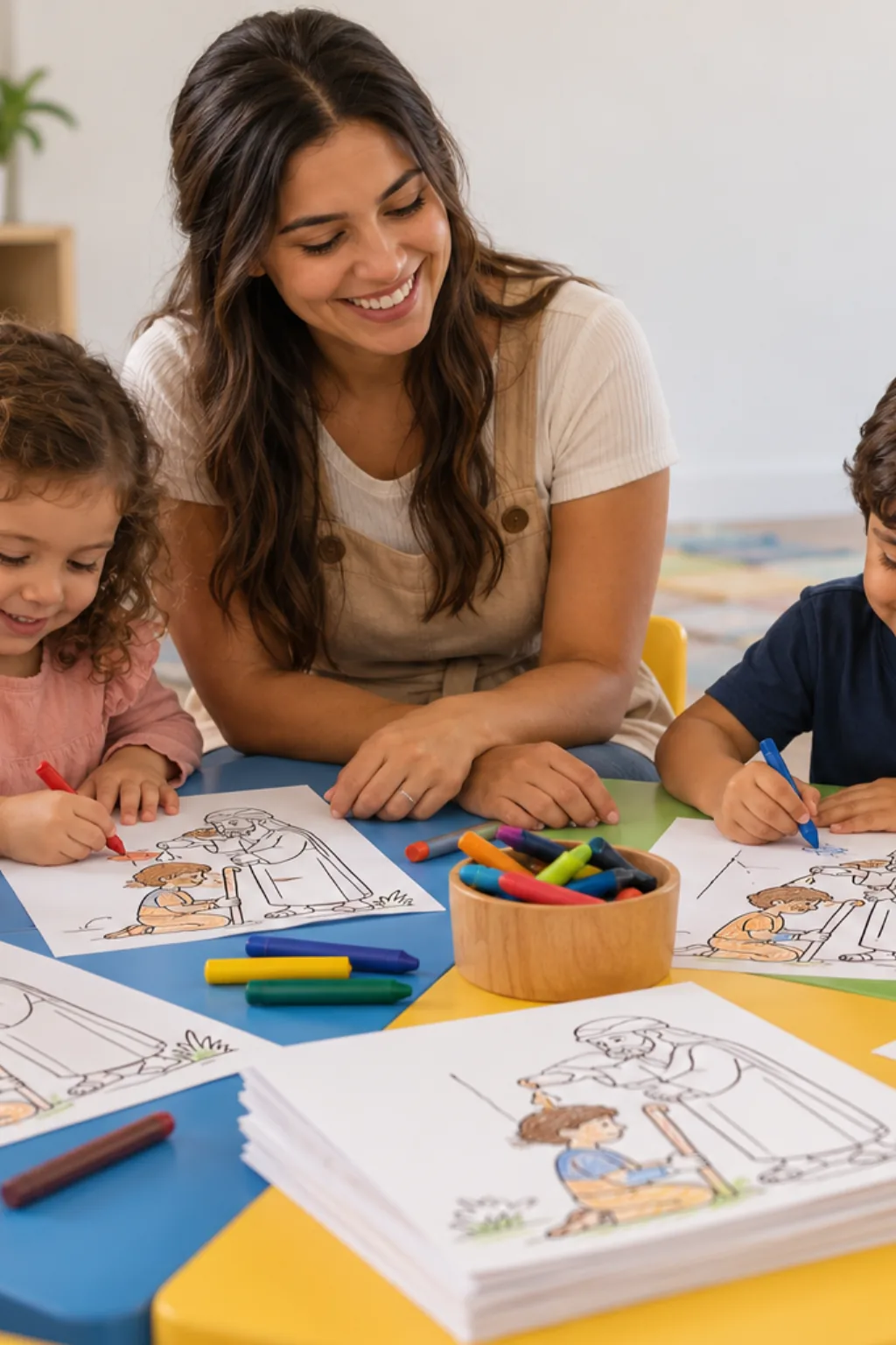 desenhos de Samuel ungindo Davi para colorir — exemplo criado na Desenhos pra Colorir