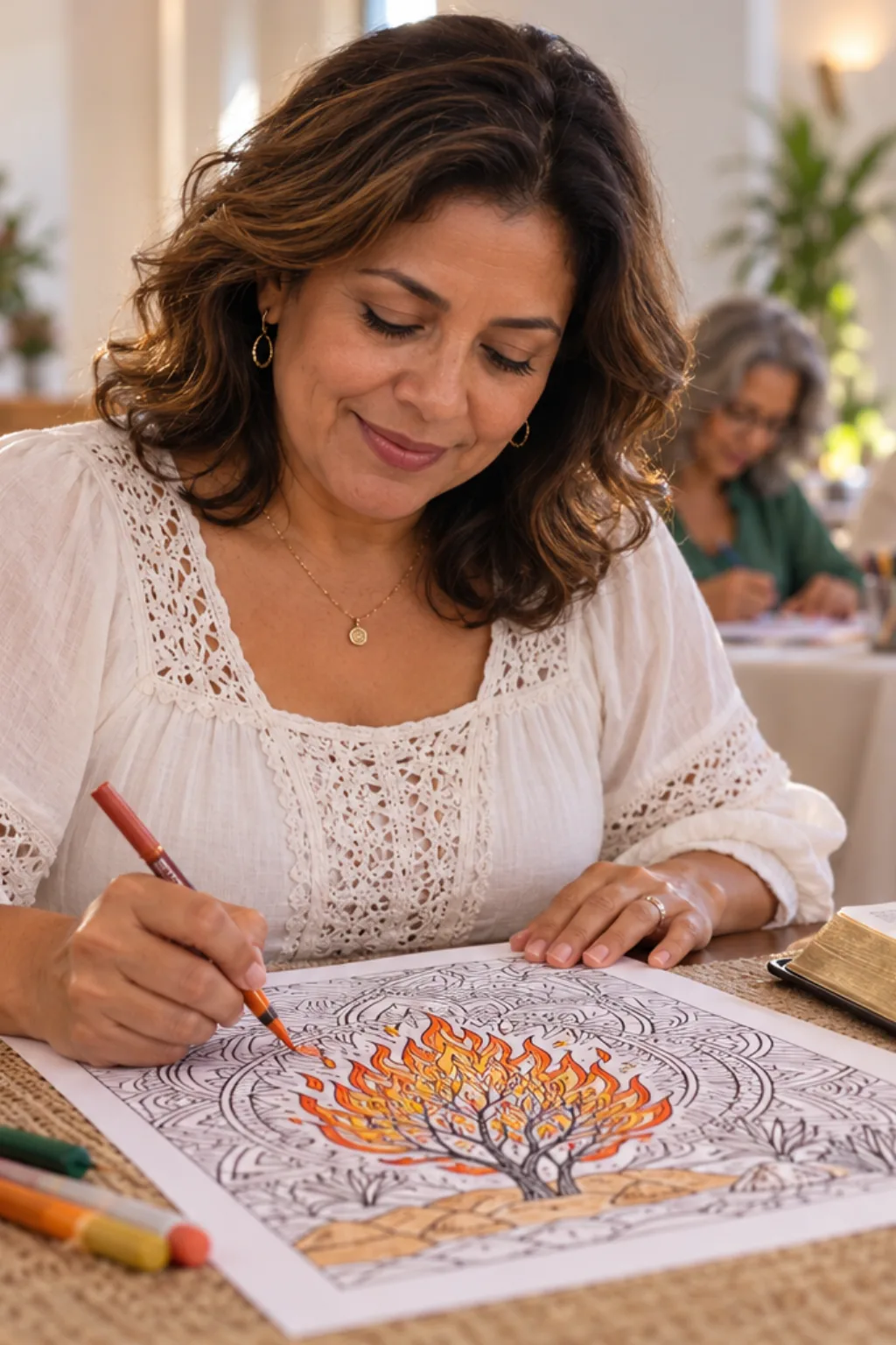 desenho da sarça ardente para colorir — exemplo criado na Desenhos pra Colorir