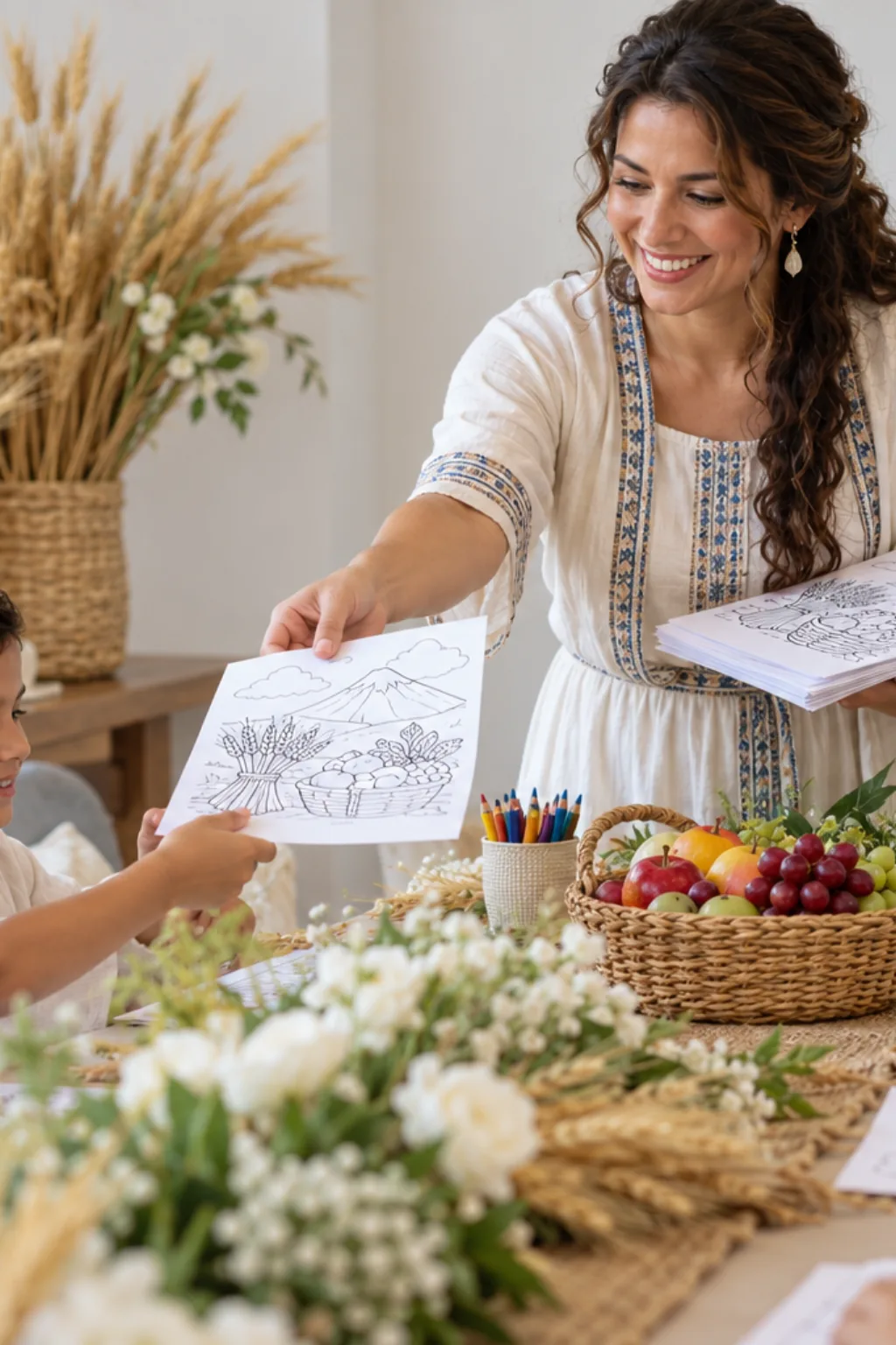 desenhos de Shavuot para colorir — exemplo criado na Desenhos pra Colorir