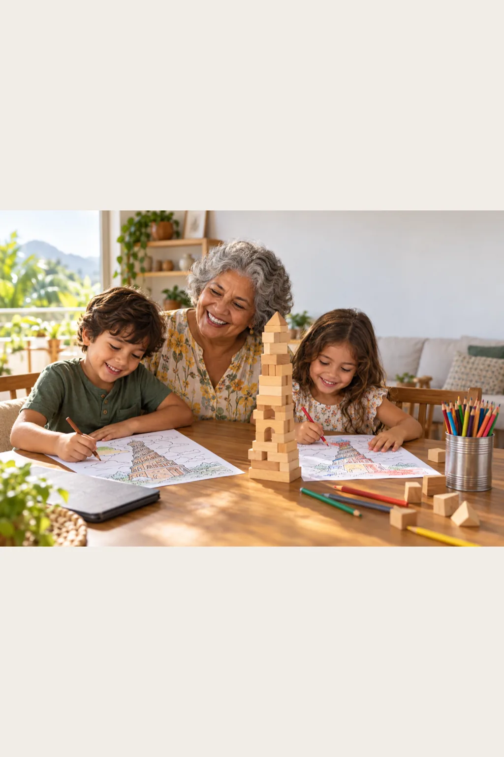 desenhos da Torre de Babel para colorir — exemplo criado na Desenhos pra Colorir