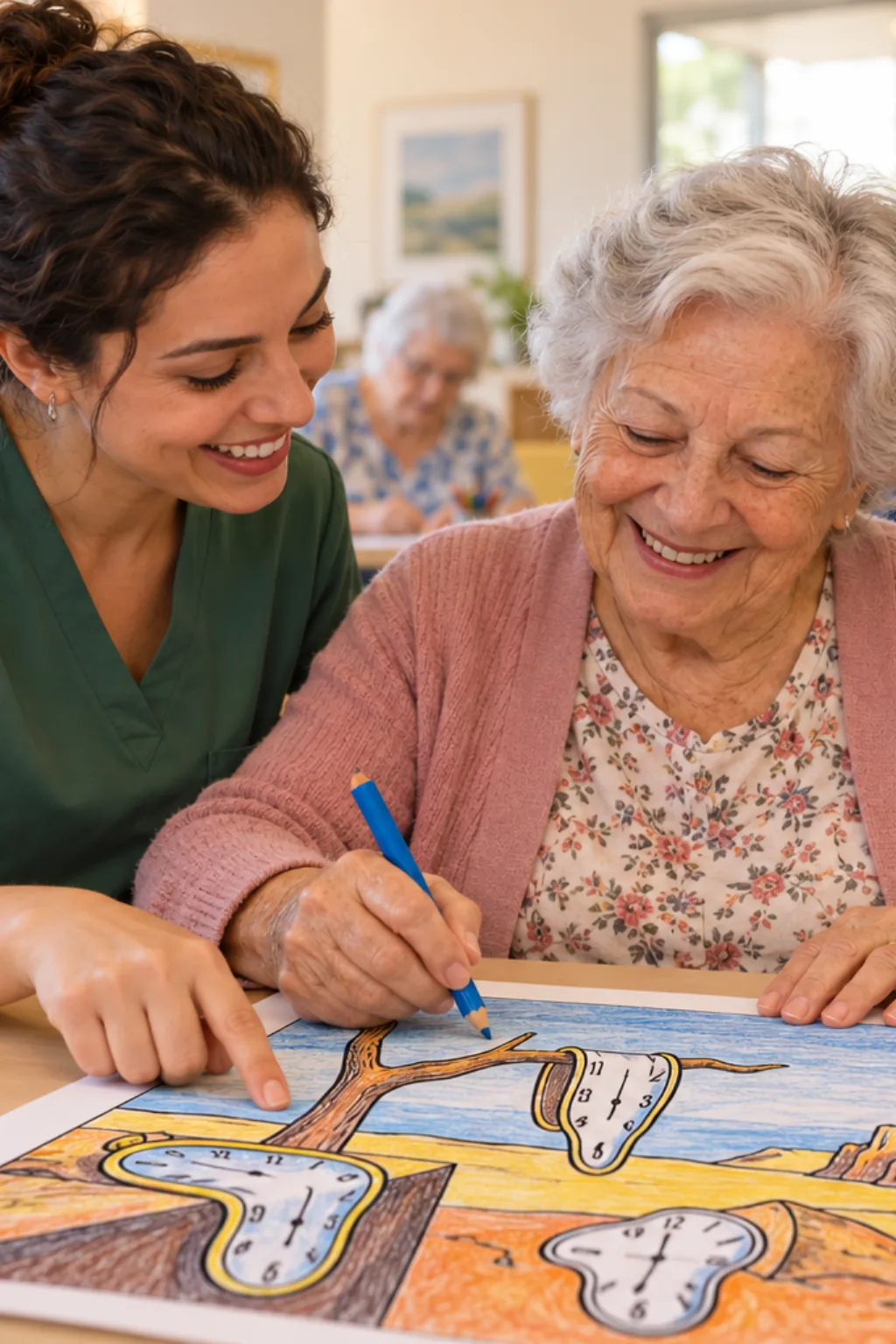 desenhos da obra A Persistência da Memória para colorir — exemplo criado na Desenhos pra Colorir