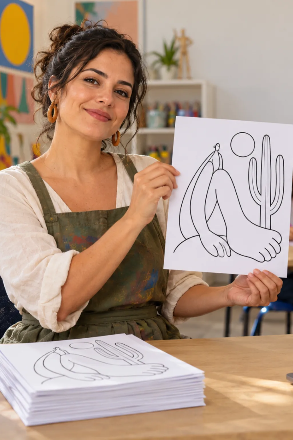 desenhos do Abaporu para colorir — exemplo criado na Desenhos pra Colorir