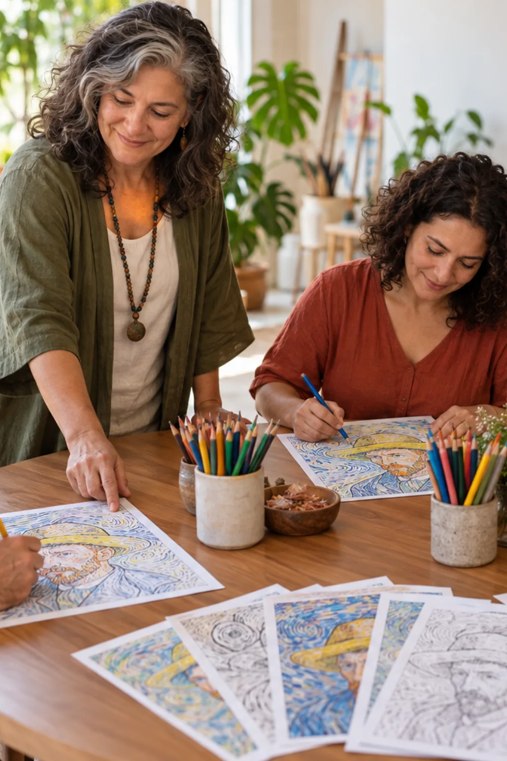 desenhos de autorretratos de Van Gogh para colorir — exemplo criado na Desenhos pra Colorir