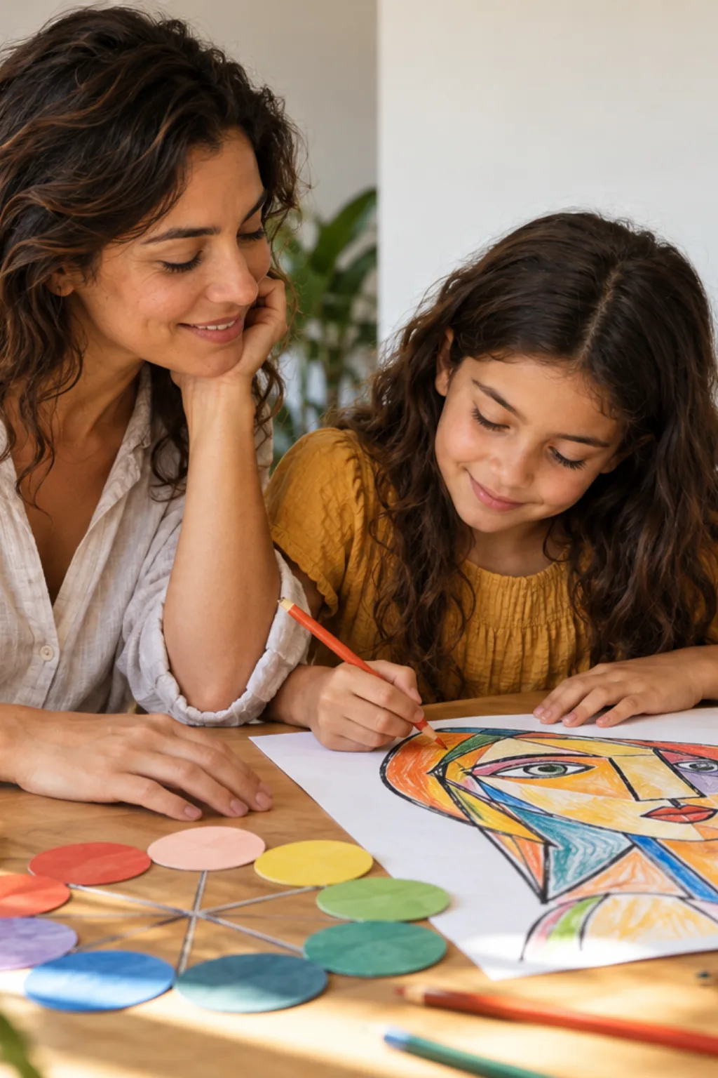 desenhos da obra A Boba de Anita Malfatti para colorir — exemplo criado na Desenhos pra Colorir