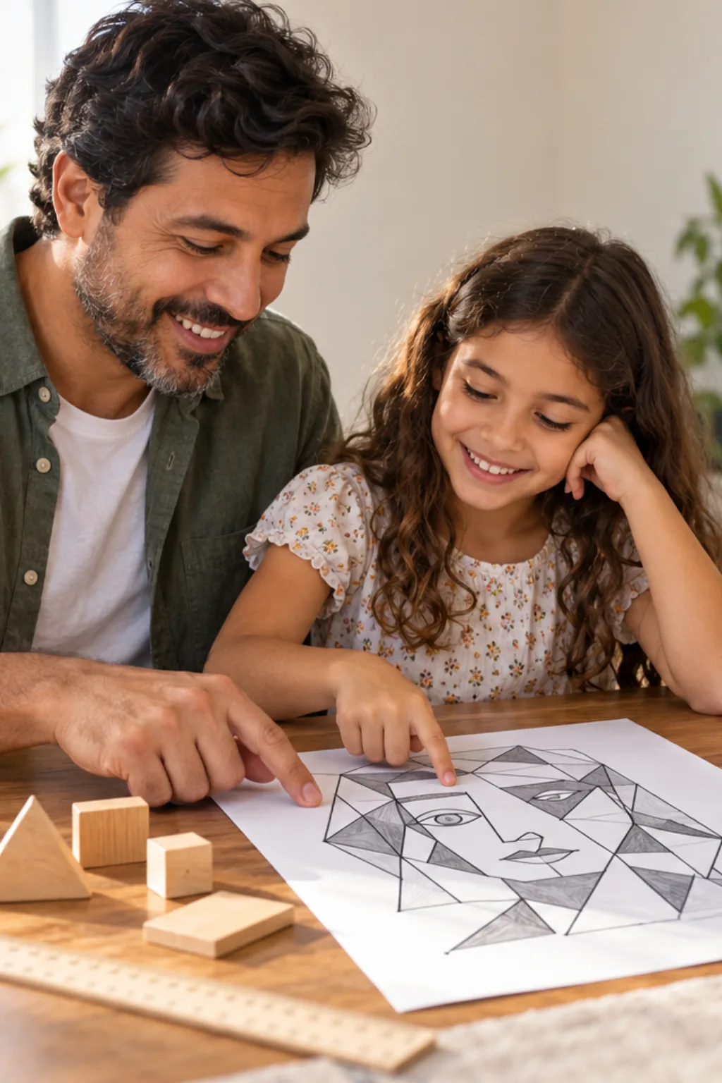 desenhos cubistas para colorir — exemplo criado na Desenhos pra Colorir
