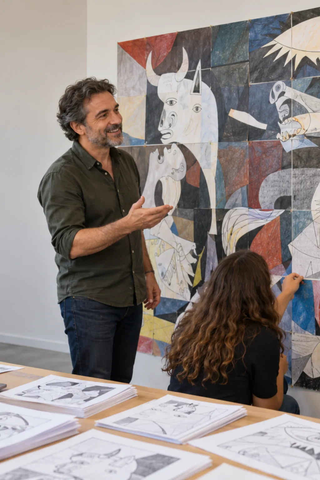 desenhos da obra Guernica de Picasso para colorir — exemplo criado na Desenhos pra Colorir