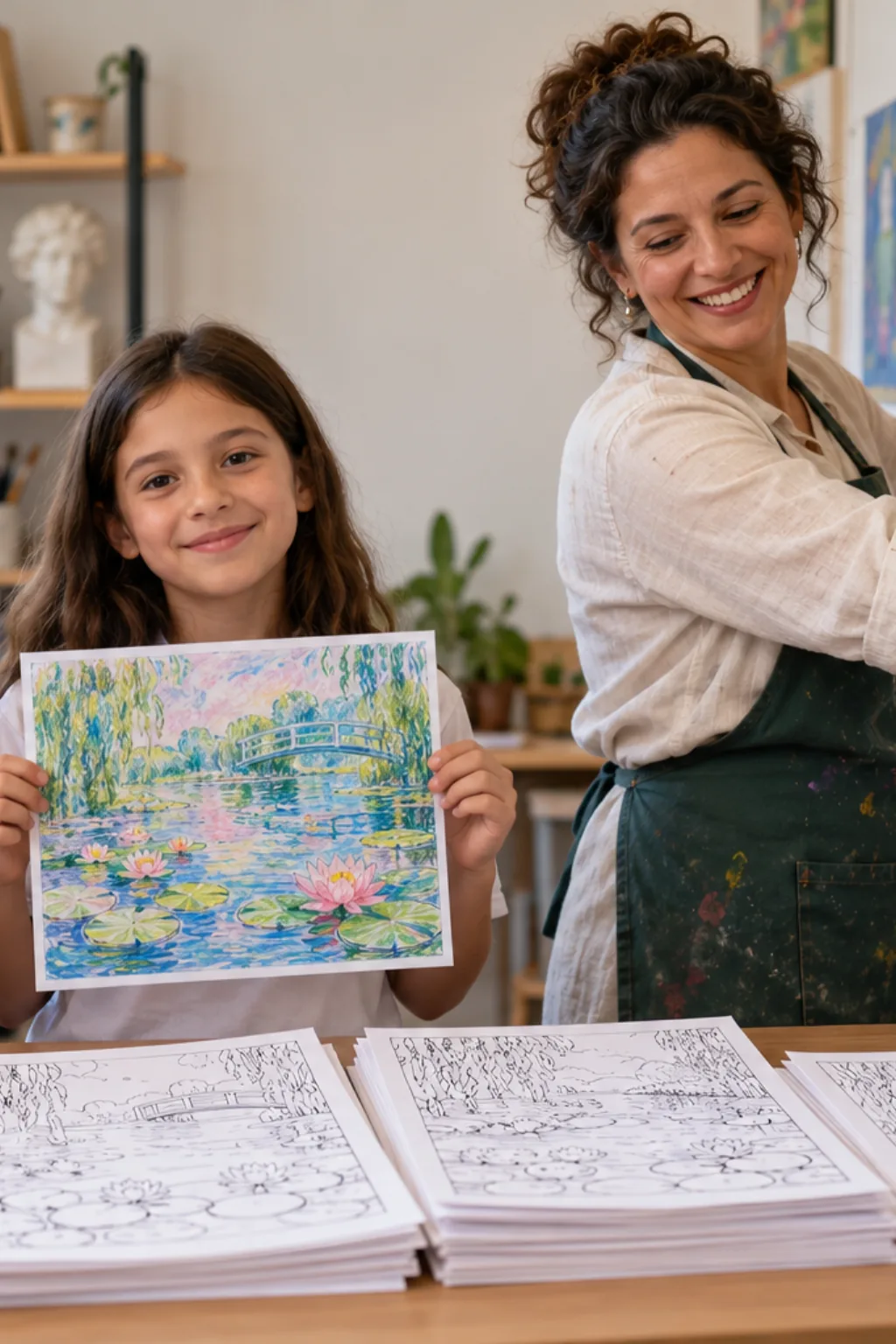 desenhos da série Nenúfares de Monet para colorir — exemplo criado na Desenhos pra Colorir