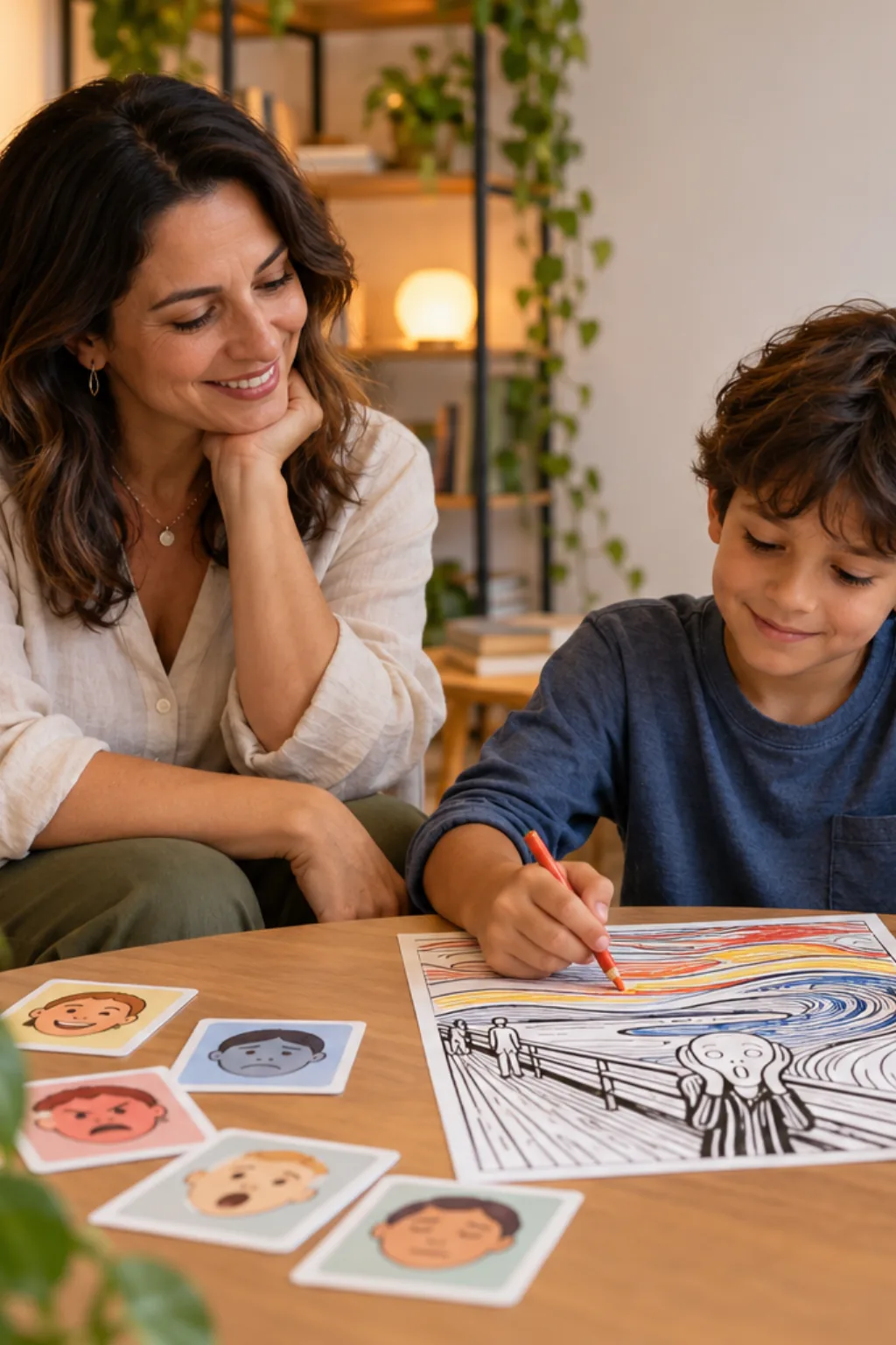 desenhos da obra O Grito para colorir — exemplo criado na Desenhos pra Colorir