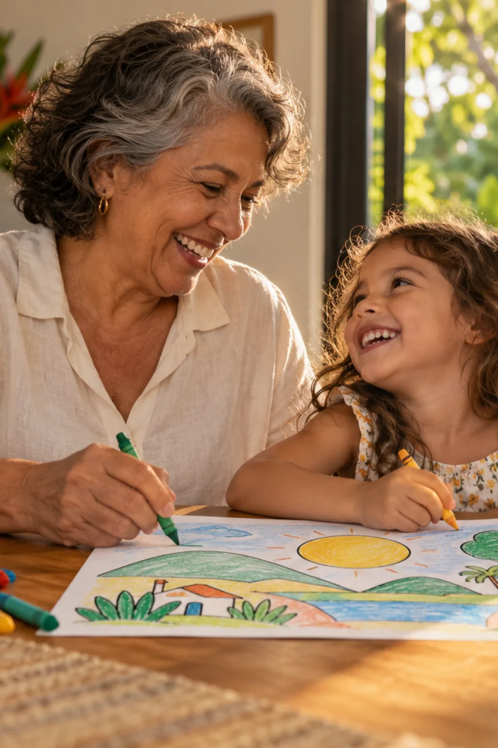 desenhos da obra Sol Poente de Tarsila do Amaral para colorir — exemplo criado na Desenhos pra Colorir