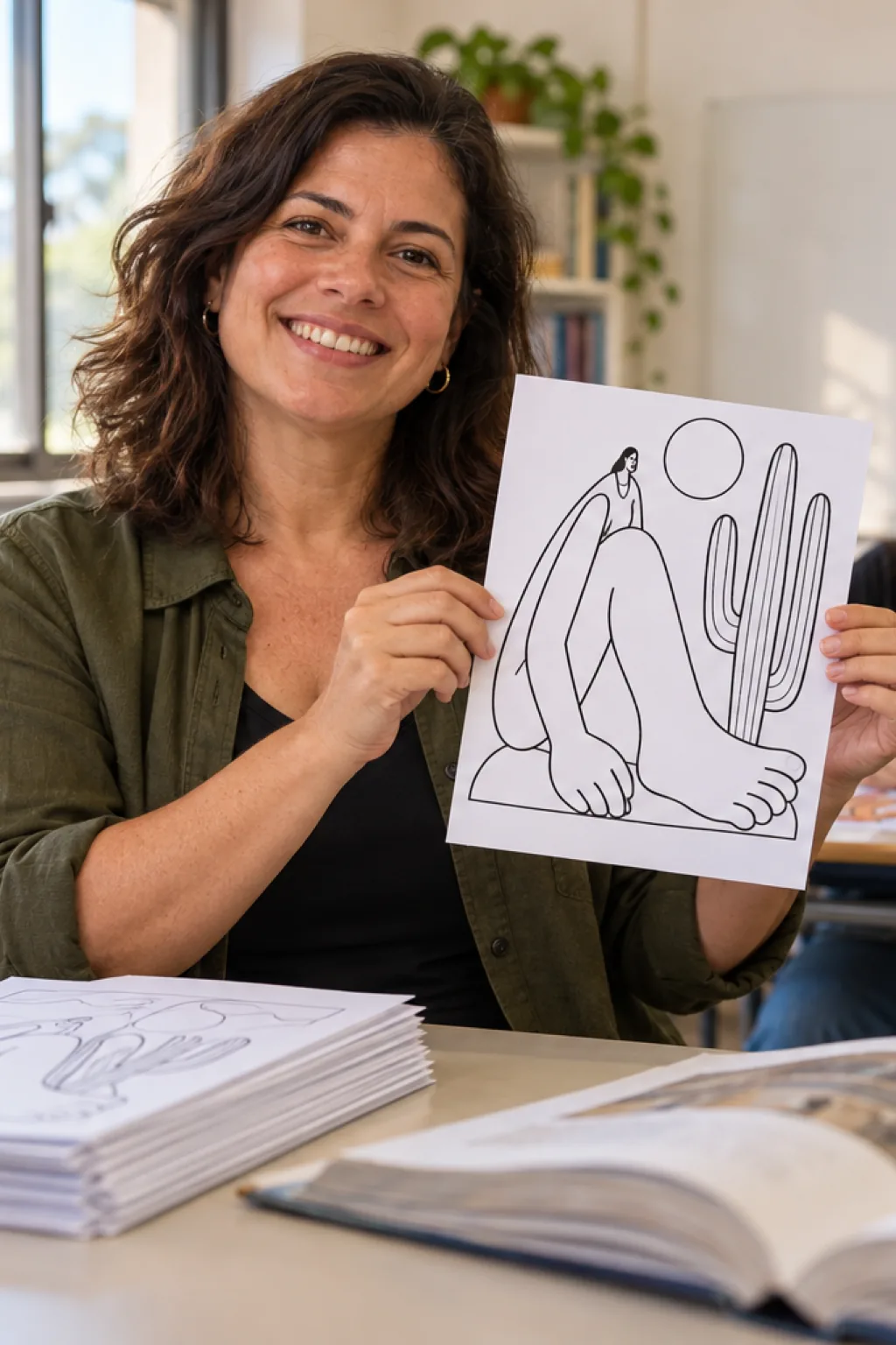 desenho do Abaporu para colorir — exemplo criado na Desenhos pra Colorir