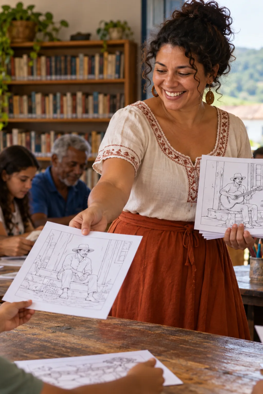 desenhos de Almeida Júnior para colorir — exemplo criado na Desenhos pra Colorir